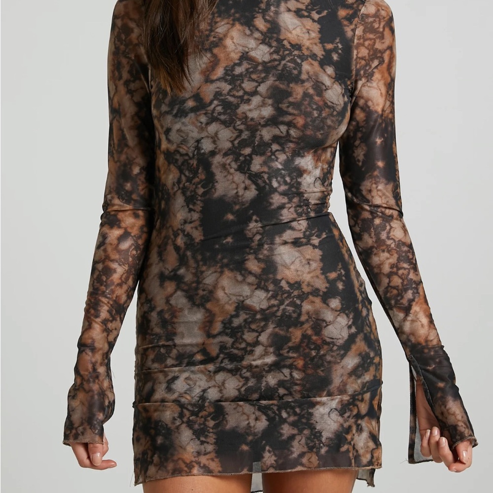 Chic Long Sleeve Tie-Dye Dress - Picture 4 of 7